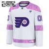 Philadelphia Flyers Fanatics Hockey Fights Cancer Practice Custom 2024-25 Weiss Trikot - Kinder